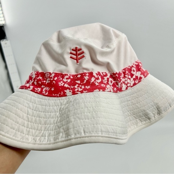 Coolibar White Red Floral Reversible Cottagecore UV Protection Bucket Sun Hat OS - Picture 1 of 6